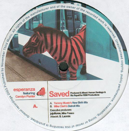 Esperanza (5) Featuring Carolyn Punter : Saved (2x12")