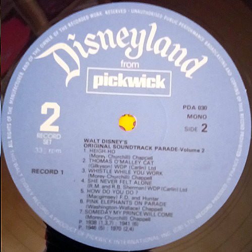 Various : Walt Disney's Original Soundtrack Parade - Volume 2 (2xLP, Comp)