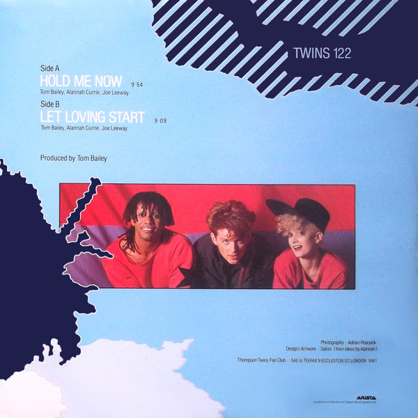 Thompson Twins : Hold Me Now (12", Single, Blu)