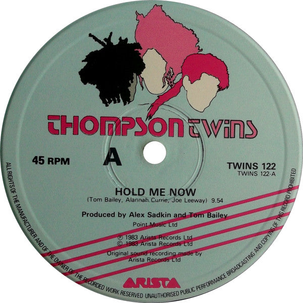 Thompson Twins : Hold Me Now (12", Single, Blu)