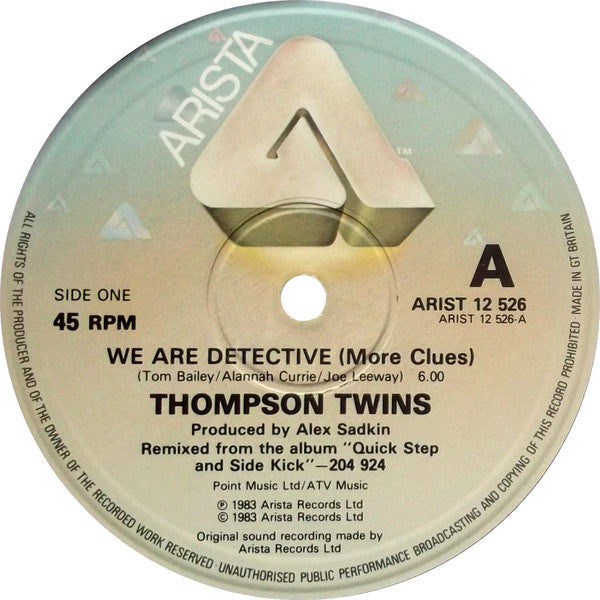 Thompson Twins : We Are Detective (12", Single)