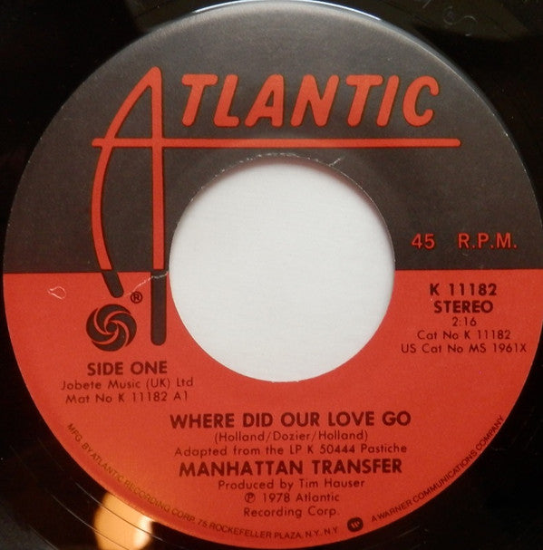 The Manhattan Transfer : Where Did Our Love Go (7", Single)