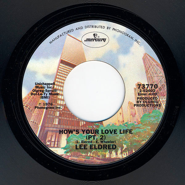 Lee Eldred : How's Your Love Life (7")