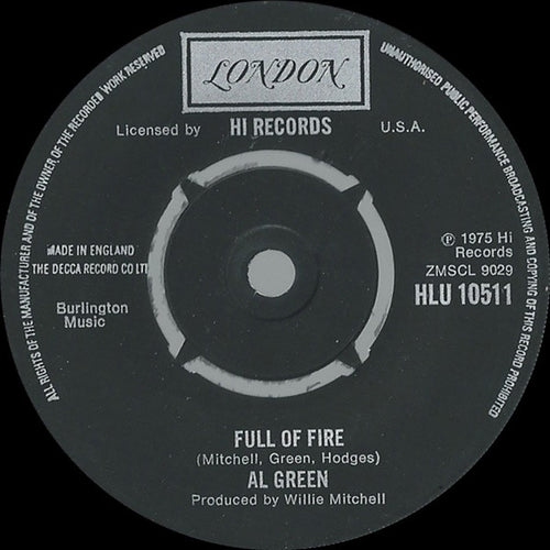 Al Green : Full Of Fire / Could I Be The One (7", Single)
