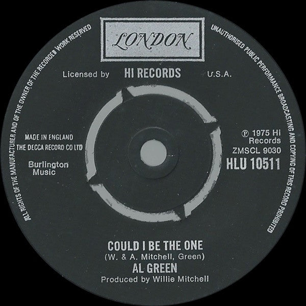 Al Green : Full Of Fire / Could I Be The One (7", Single)