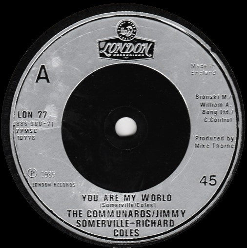 The Communards : You Are My World (2x7", Single)