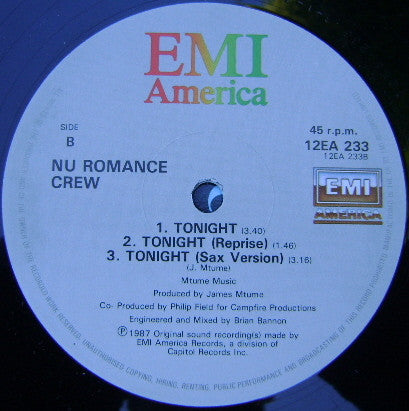 Nu Romance Crew : Tonight (12")