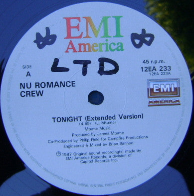 Nu Romance Crew : Tonight (12")