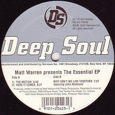Matt Warren : The Essential EP (12", EP)