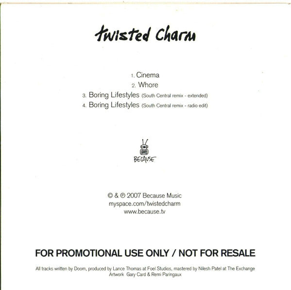 Twisted Charm : Cinema (CDr, Promo)