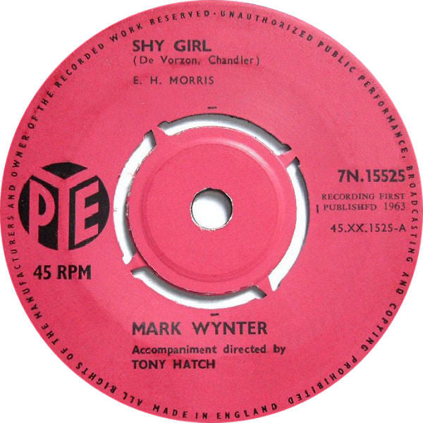 Mark Wynter : Shy Girl (7", Single)