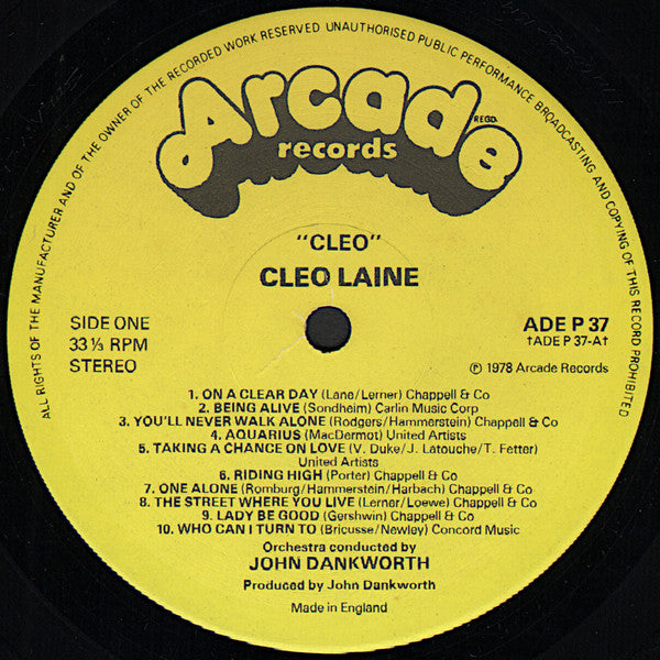 Cleo Laine : Cleo (Cleo Laine Sings 20 Famous Show Hits) (LP)