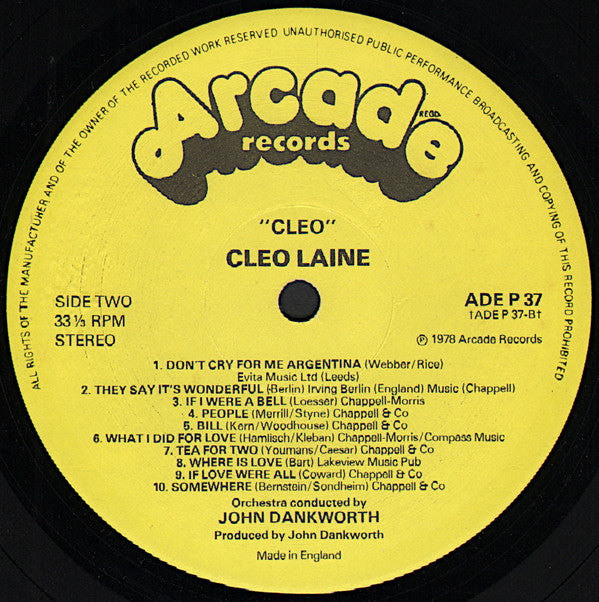 Cleo Laine : Cleo (Cleo Laine Sings 20 Famous Show Hits) (LP)