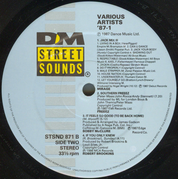 Various : Street Sounds ‘87-1 (2xLP, Comp)
