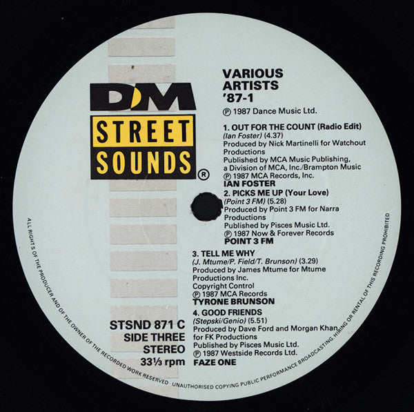 Various : Street Sounds ‘87-1 (2xLP, Comp)