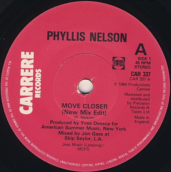 Phyllis Nelson : Move Closer (7", Single)