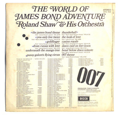 The Roland Shaw Orchestra : The World Of James Bond Adventure (LP, Comp)
