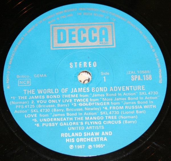 The Roland Shaw Orchestra : The World Of James Bond Adventure (LP, Comp)