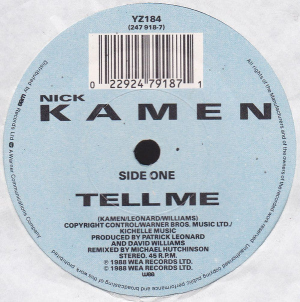 Nick Kamen : Tell Me (7")