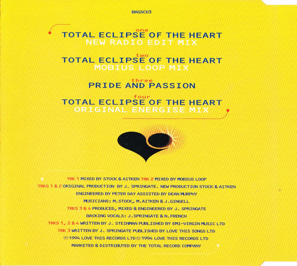 Nicki French : Total Eclipse Of The Heart (CD, Single)
