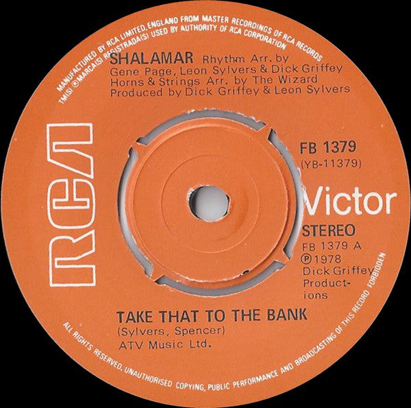 Shalamar : Take That To The Bank (7", Single)