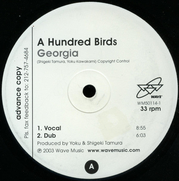 A Hundred Birds : Georgia (12", TP)