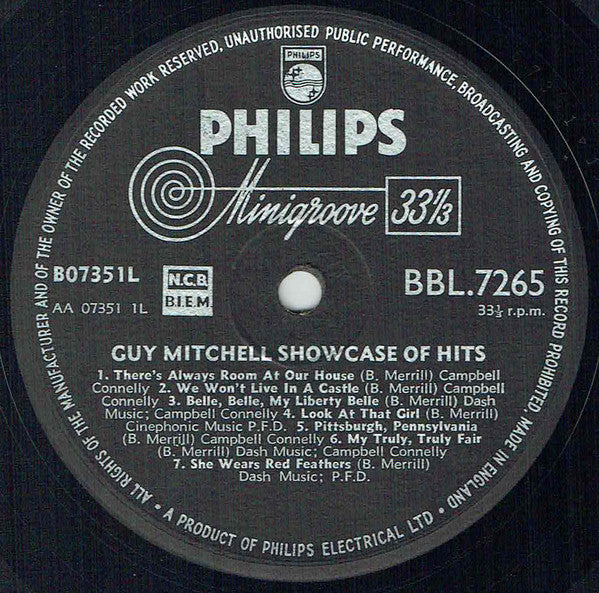 Guy Mitchell : Showcase Of Hits (LP, Comp, Mono)