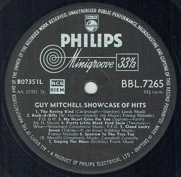 Guy Mitchell : Showcase Of Hits (LP, Comp, Mono)