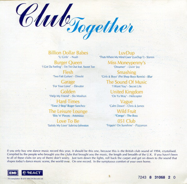 Various : Club Together (CD, Comp)