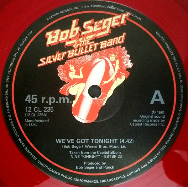 Bob Seger And The Silver Bullet Band : We've Got Tonight / Feel Like A Number / Brave Strangers (12", Ltd, Red)