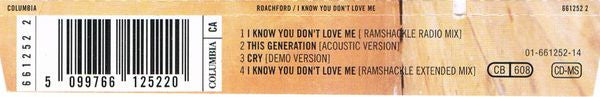 Roachford : I Know You Don't Love Me (CD, Maxi)