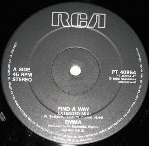 Emma (3) : Find A Way (12")