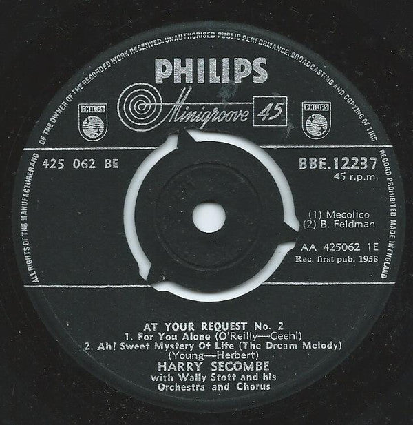 Harry Secombe : At Your Request No. 2 (7", EP)