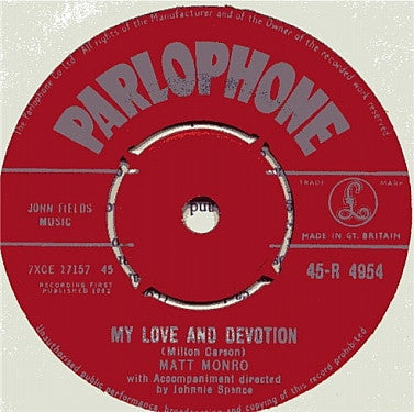Matt Monro : My Love And Devotion (7", Single)
