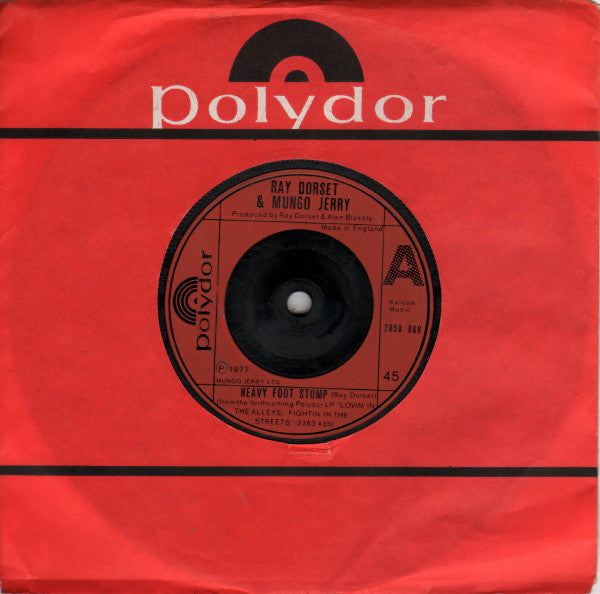 Ray Dorset & Mungo Jerry : Heavy Foot Stomp (7", Single)