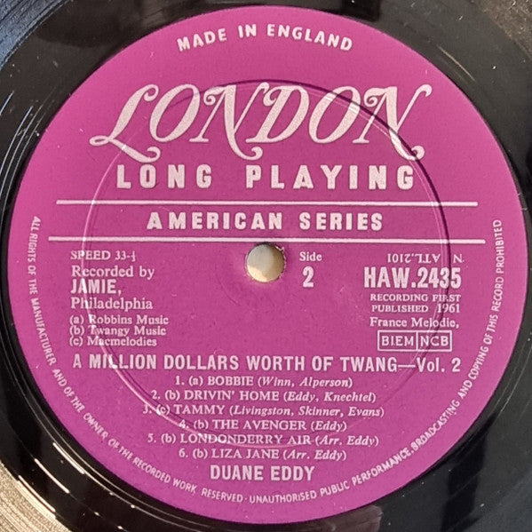 Duane Eddy And The Rebels : A Million Dollars Worth Of Twang Vol.2 (LP, Comp, Mono)