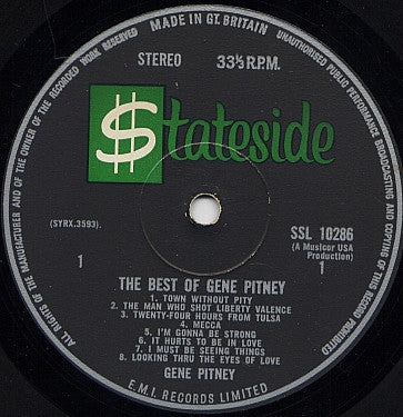 Gene Pitney : The Best Of Gene Pitney (LP, Comp)