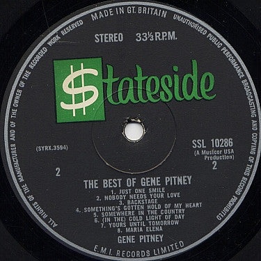 Gene Pitney : The Best Of Gene Pitney (LP, Comp)