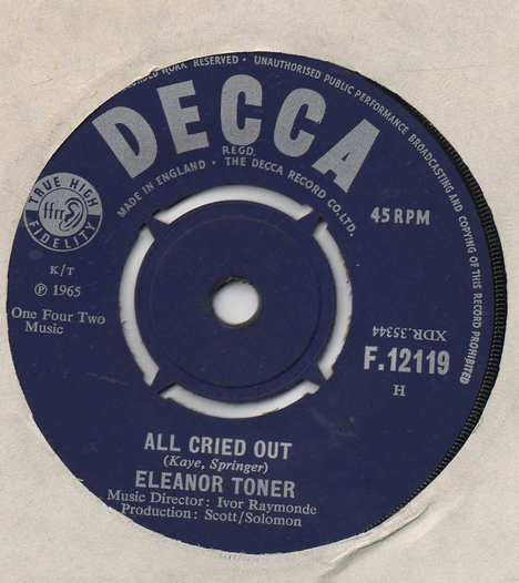 Eleanor Toner : All Cried Out (7", Single)