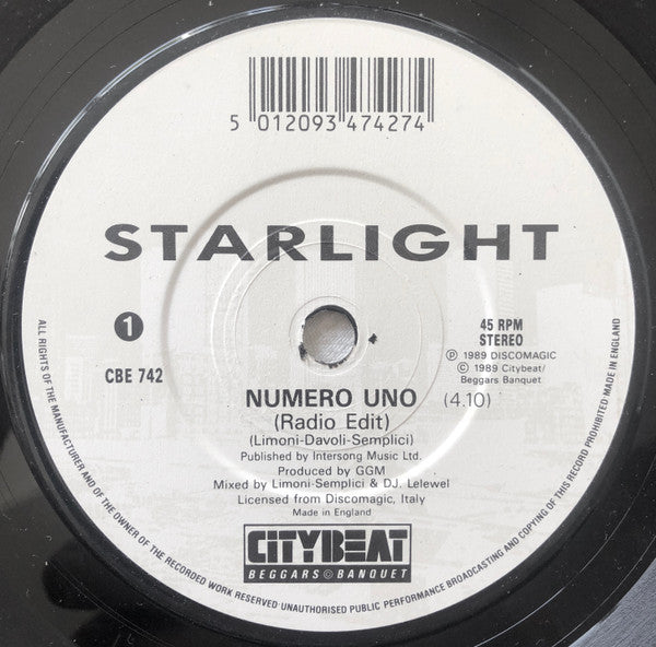 Starlight : Numero Uno (7", Single, CBS)