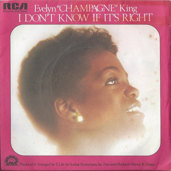 Evelyn King : I Don't Know If It's Right (7", Single)
