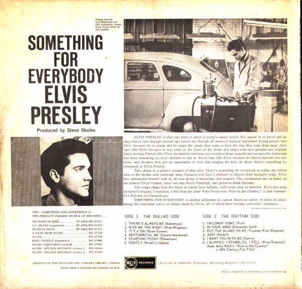 Elvis Presley : Something For Everybody (LP, Album, Mono)