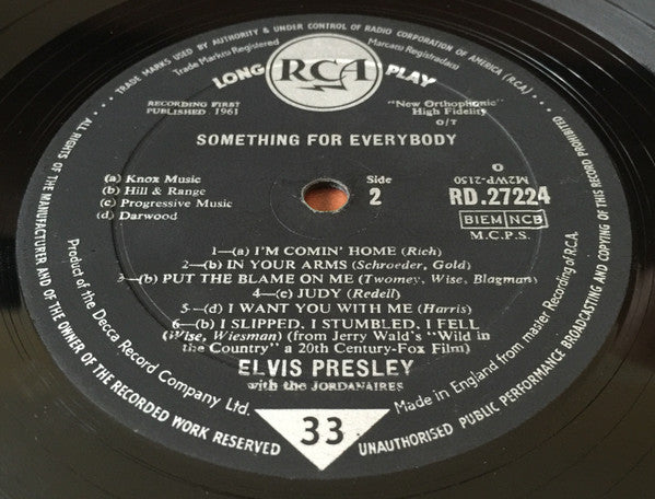 Elvis Presley : Something For Everybody (LP, Album, Mono)