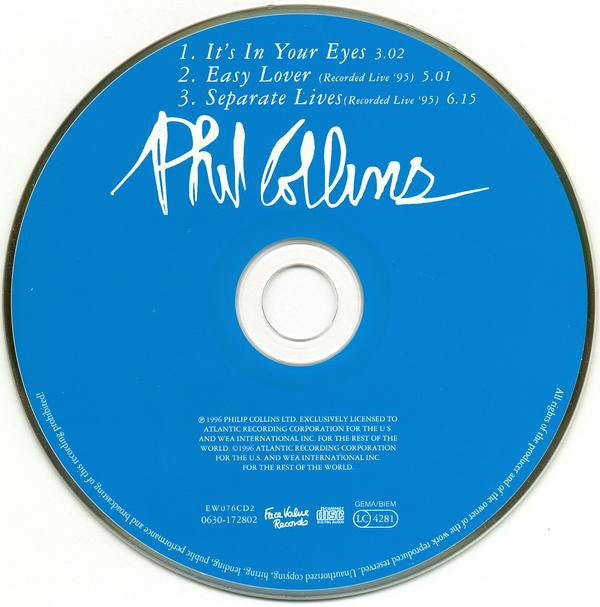 Phil Collins : It's In Your Eyes (CD, Single, CD2)