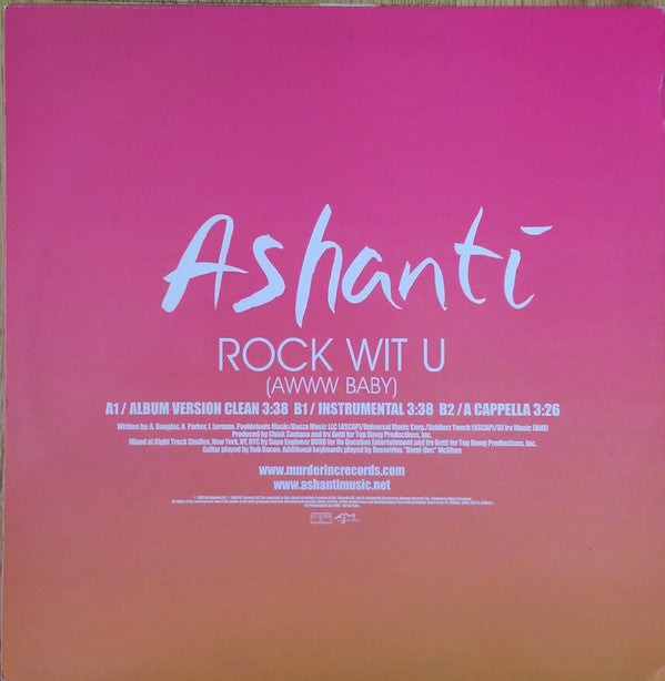 Ashanti : Rock With U (Awww Baby) - Exclusive U.K. Remixes (12", Promo)