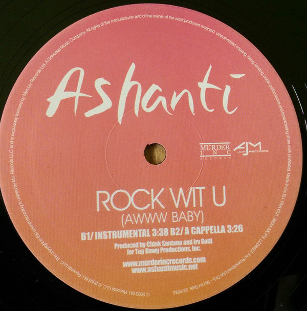 Ashanti : Rock With U (Awww Baby) - Exclusive U.K. Remixes (12", Promo)