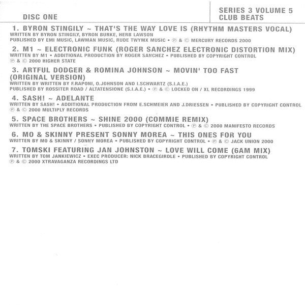 Various : Club Beats (Series 3 Volume 5) (2xCD, Comp, Promo)