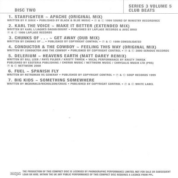 Various : Club Beats (Series 3 Volume 5) (2xCD, Comp, Promo)