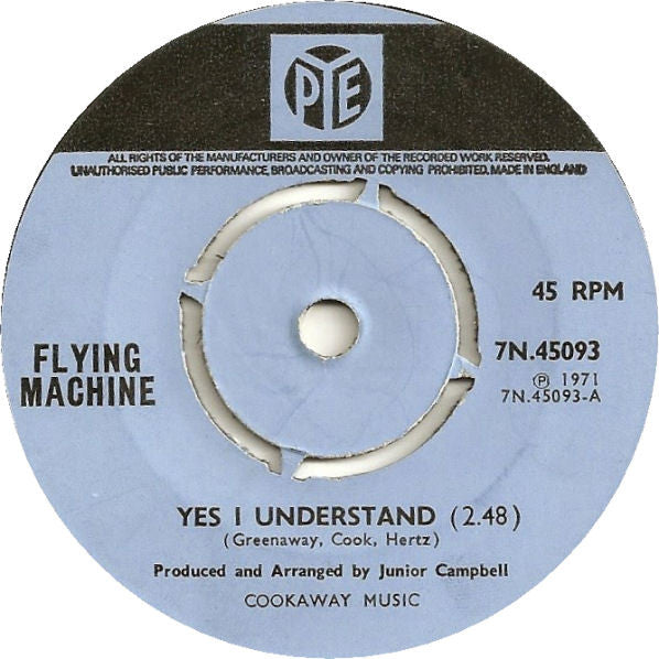 The Flying Machine : Yes I Understand (7", Single)
