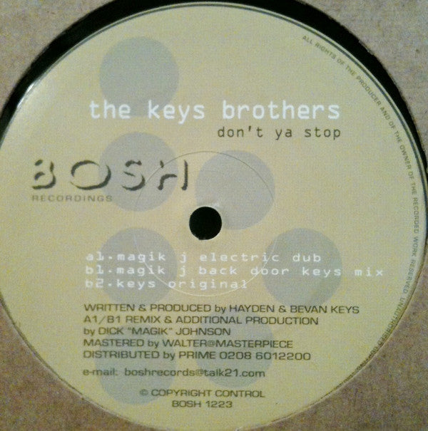 The Keys Brothers : Don't Ya Stop (12")